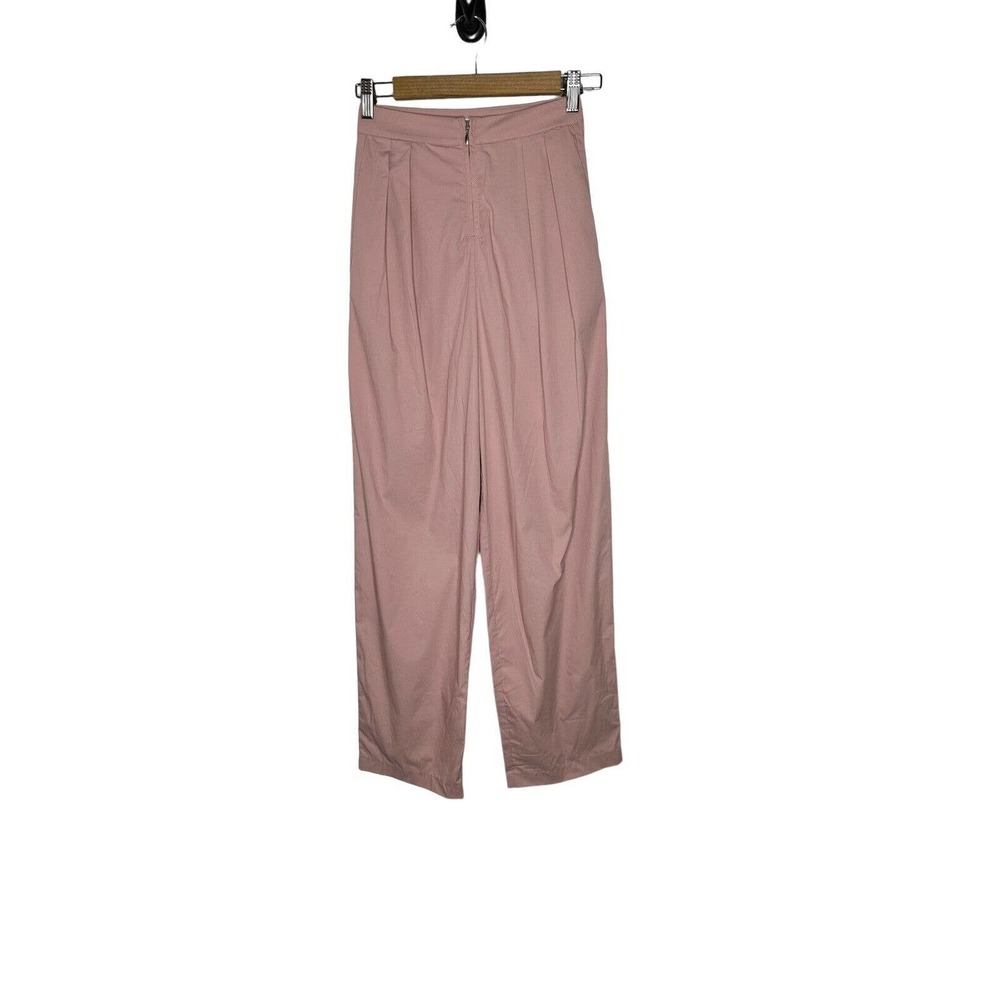 LPA Womens Pleated Trouser Pants Size XXS Pockets Zipper Wide Leg High Rise Pink